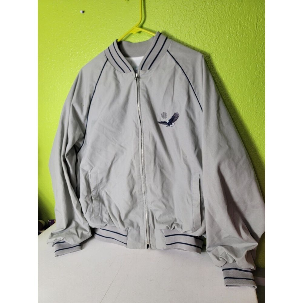 NRA Eagle King Louie Pro Fit Vintage Jacket Retro Mens XXL Gray 80s Made In USA